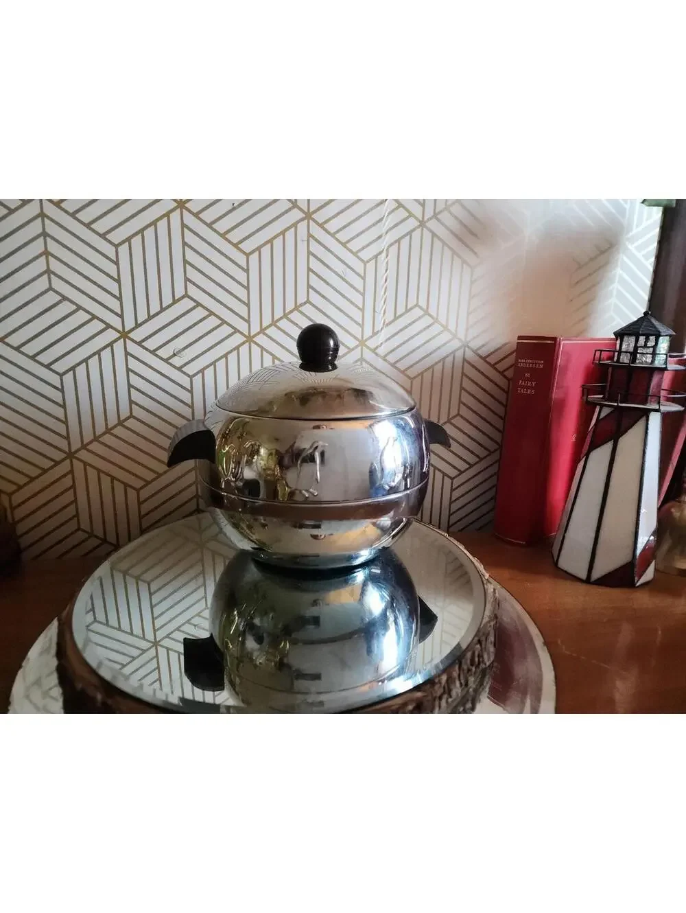 Penguin Ice Bucket West Bend Hot And Cold Server Barware MCM Chrome Vintage